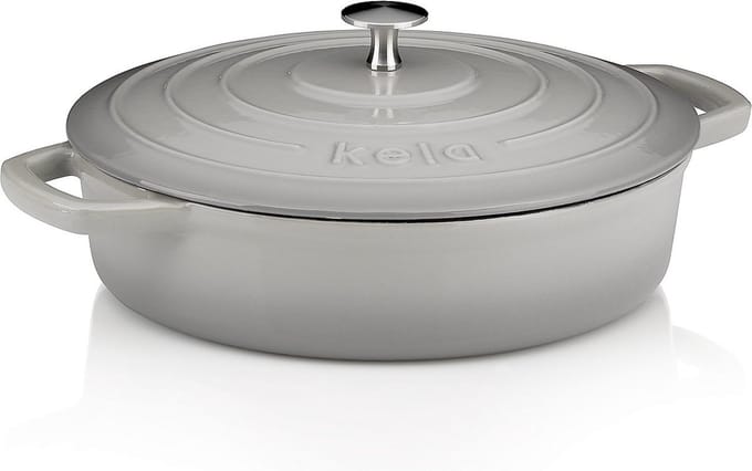 Braadpan, Gietijzer, Laag, Grijs, 28 cm - Kela | Calido