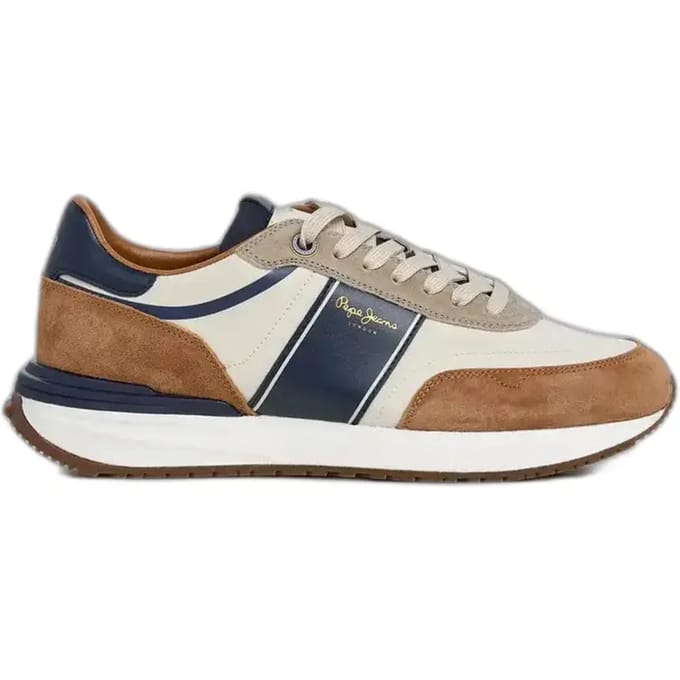 Pepe Jeans Buster Leren Sneakers Beige Serie