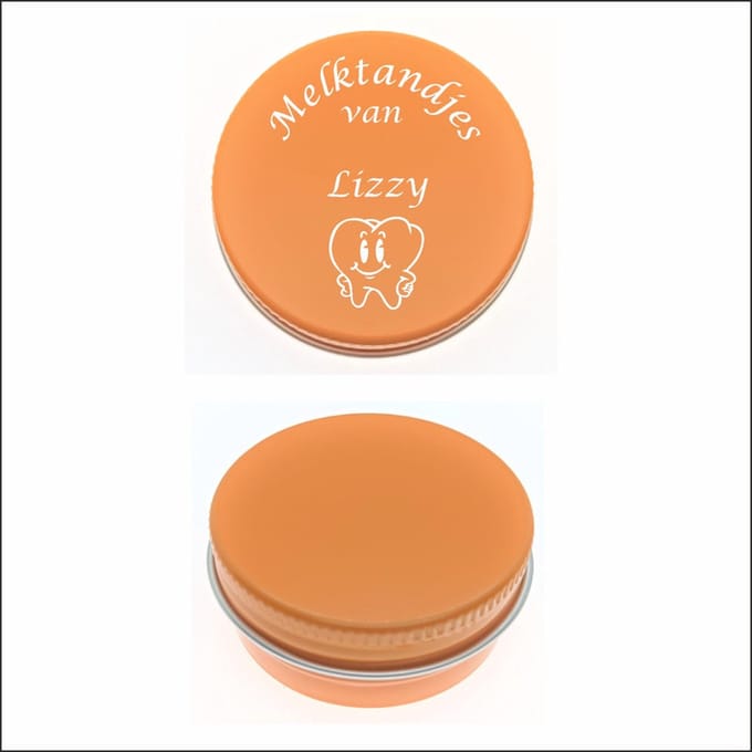 Melktanden Blikje Met Naam Gravering - Lizzy