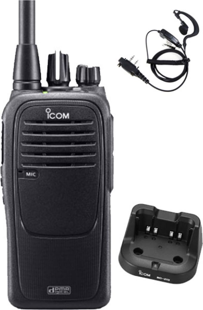 Icom IC-F29DR3 Digitaal portofoon met G-shape headset