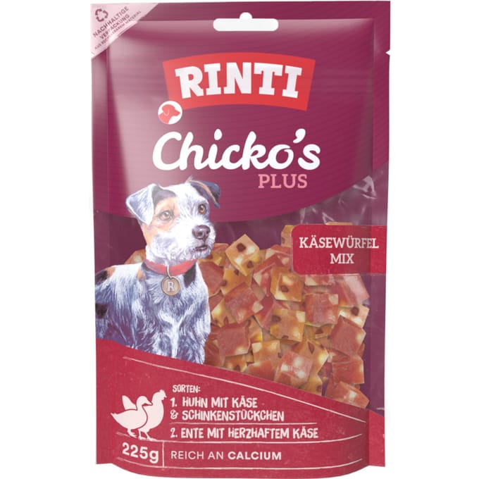 225 g RINTI Extra Chicko Plus blokjesmix hondensnacks