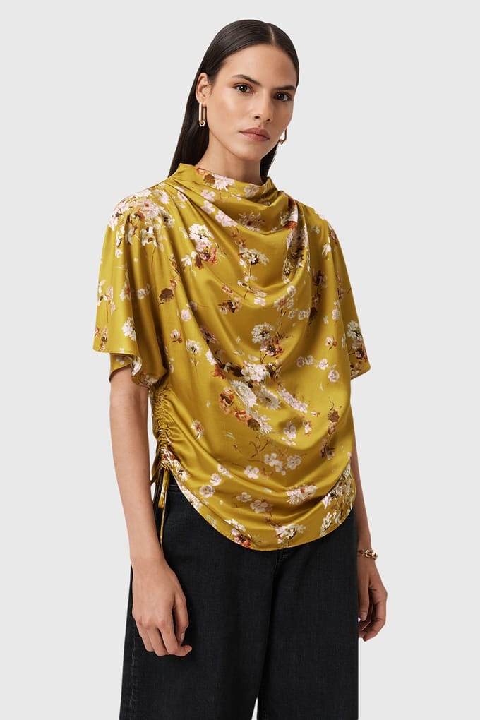 AllSaints Leslie Top Armada Deep Yellow Größe: 2 | Blusen Outlet | Damen | Gelb