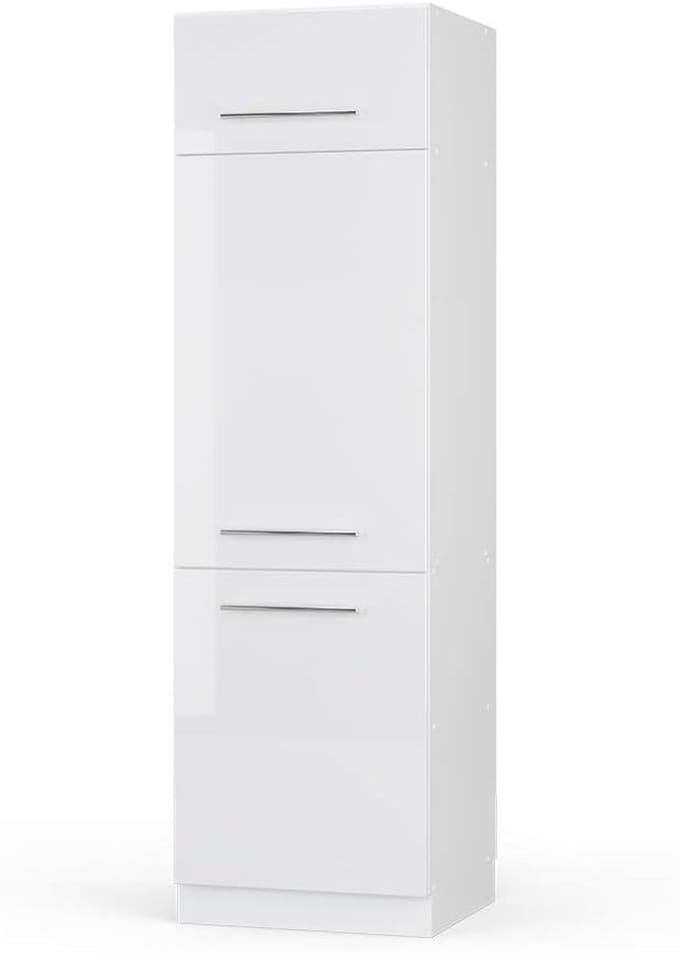 Keukenkast Hoogglans Wit - Onderkast/Koelkastombouw 60 cm - Modulair Systeem