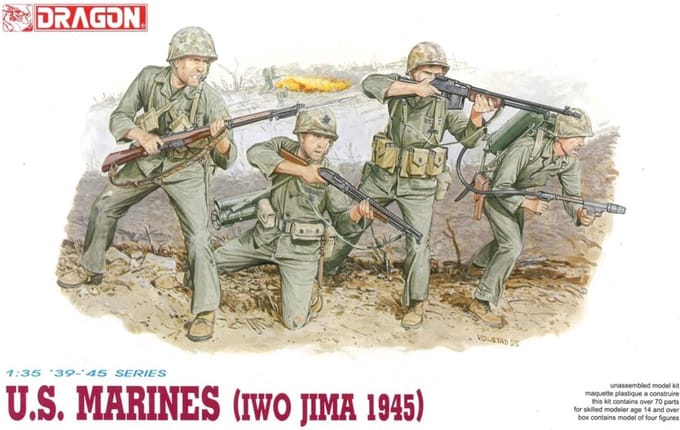 Dragon Modelbouwpakket Militaire voertuigen - 6038 U.S. Marines - Iwo Jima 1945 - Figures Plastic - 1:35 - Modelbouw