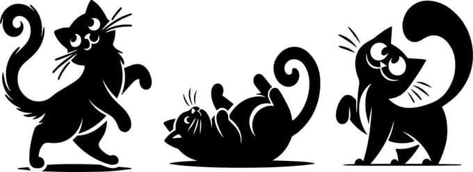 Raam - muur - wall art - stickers grappige katten - poezen - kittens