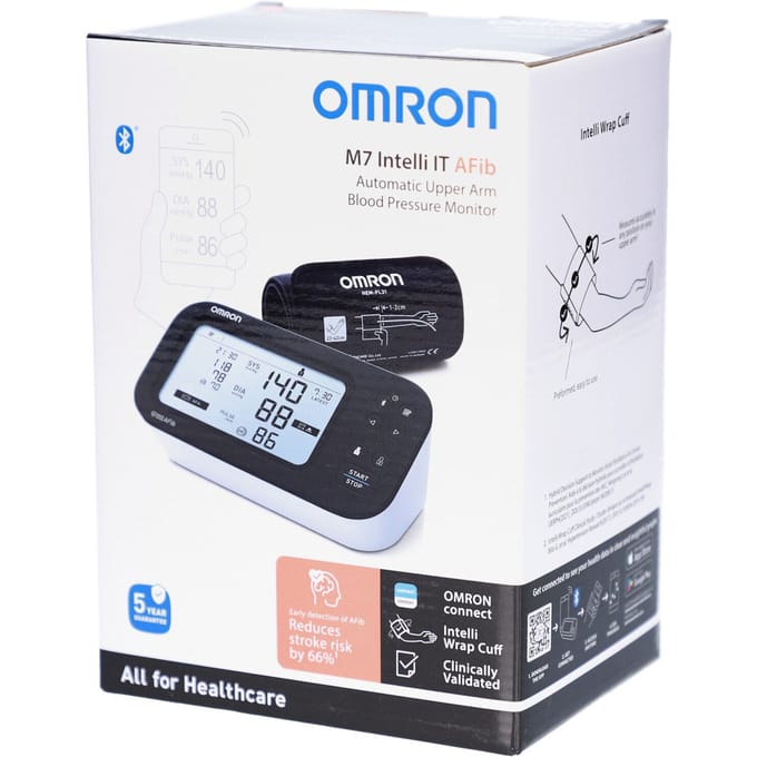 Omron M7 Intelli IT AFIB Bloeddrukmeter (2024) – Met Bluetooth, Hartritme Detectie & 2 Gebruikers