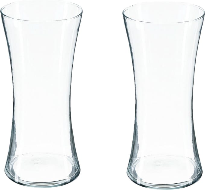 Atmosphera bloemenvaas - 2x - Armado - Taps model - transparant - glas - H30 x D14 cm