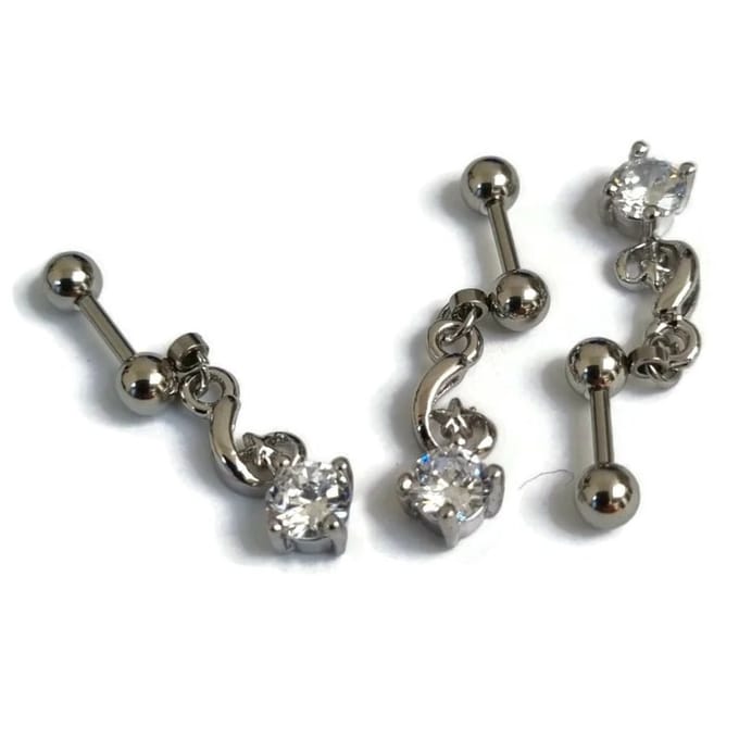 Aramat Jewels - Helixpiercing met zirkonia hanger - Chirurgisch staal