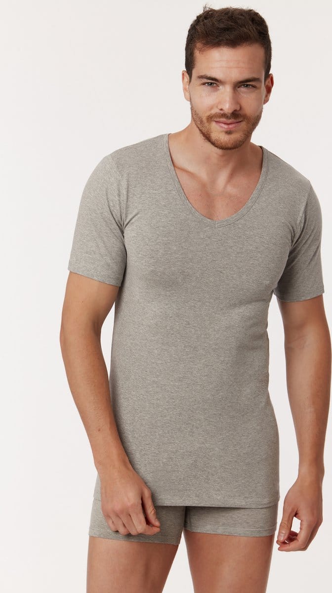 Woody T-shirt V-hals Single Pack Grijs S