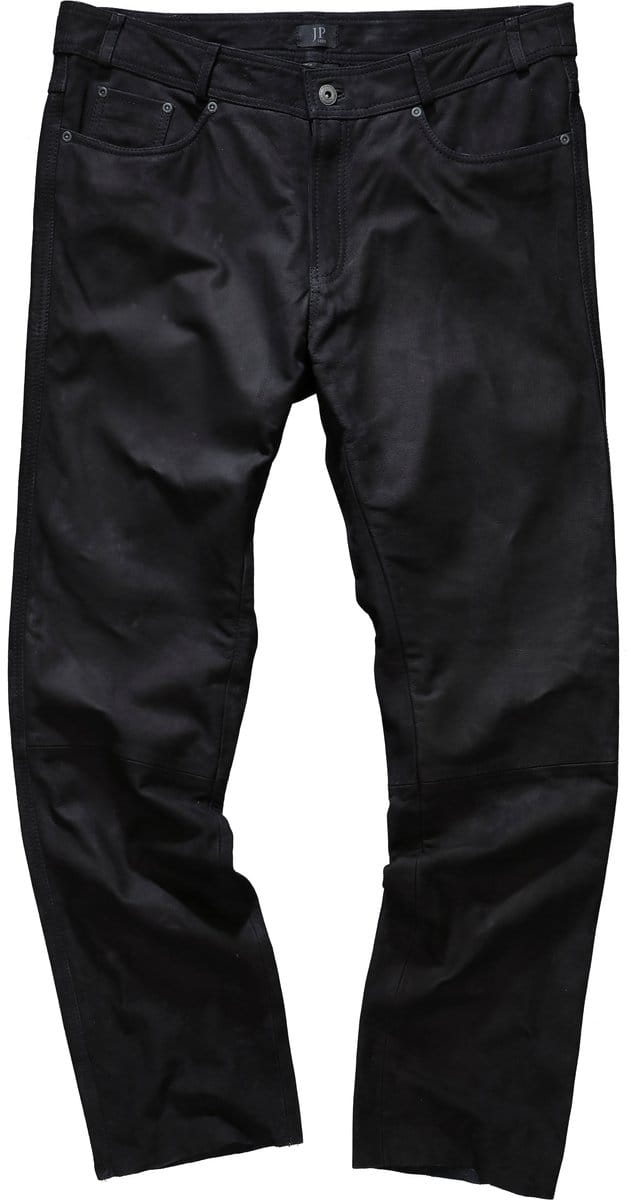 JP 1880 - Heren - leren broek regular fit 5-pocket buffelleer - Zwart - Maat 52