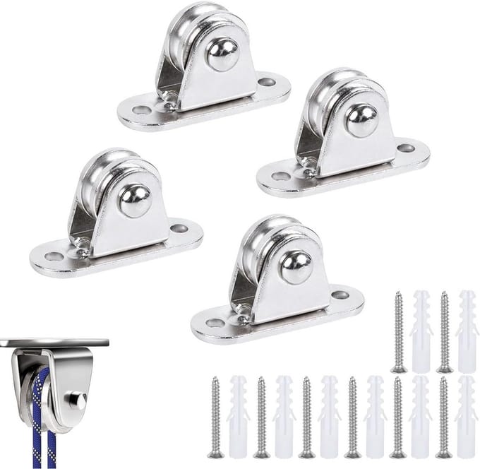 Dubbele Lager Blok Katrolsets voor Heffen en Hanteren - 4 Stuks