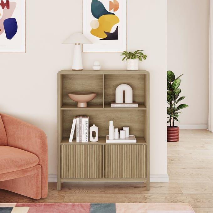 Dressoir Lukkodso rustiek eiken 103x80x28 cm [en.casa]
