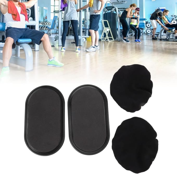Gliding Discs - Core Trainers - Buikspier Training - Groot Contact Oppervlak - 24 x 16 x 6 cm - Zwart