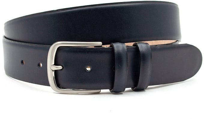 Dames riem donker blauw - 4 cm breed - Leer - Basic riem - Casual - Maat 110