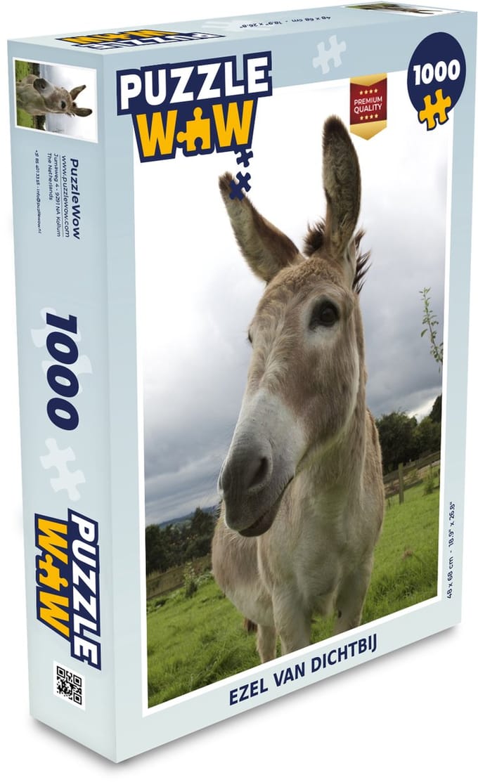 Puzzel Ezel van dichtbij - Legpuzzel - Puzzel 1000 stukjes volwassenen
