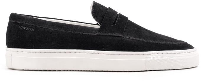 Hinson malton saddle loafers heren zwart suède