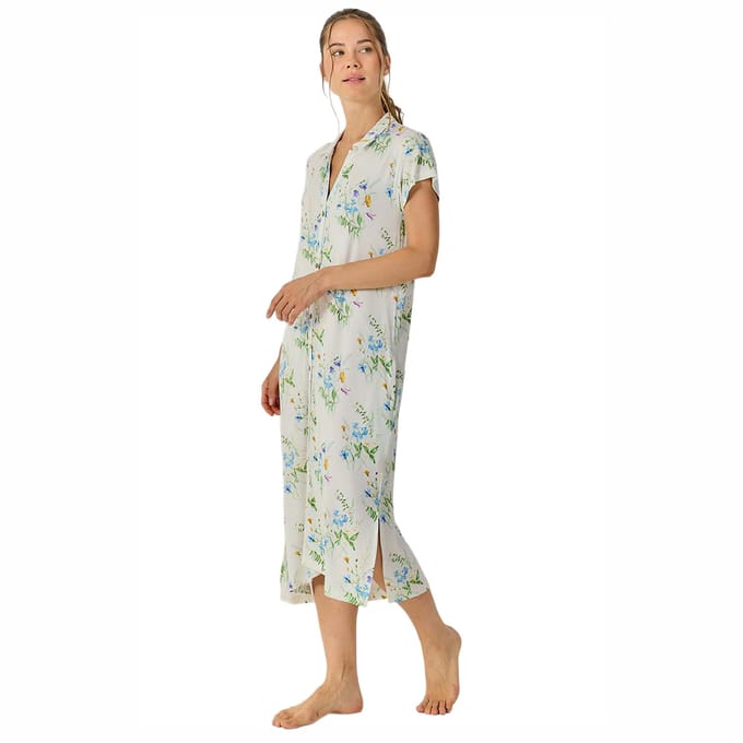 Dames Zomerse Lange Korte Mouwen Nachthemd JJB40