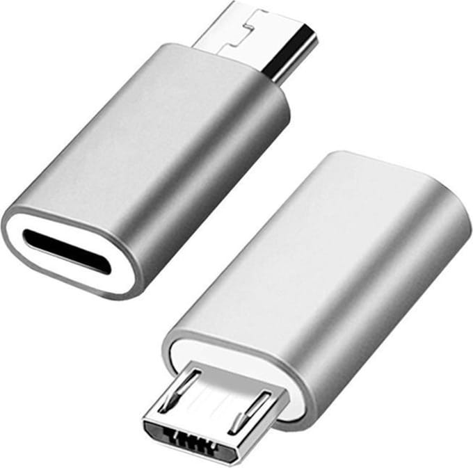 NÖRDIC LGNG-MIUSB Lightning naar Micro-USB adapter, Spacegrijs