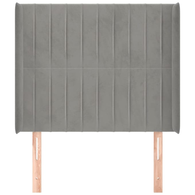 vidaXL - Hoofdbord - met - randen - 103x16x118/128 - cm - fluweel - lichtgrijs