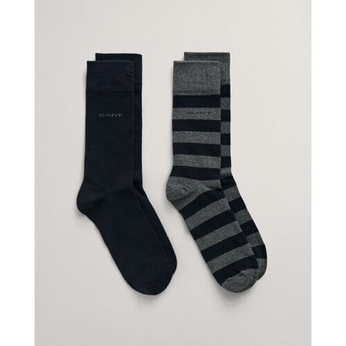 Gant Sokken Barstripe And Solid Socks 2Pack Antraciet / male