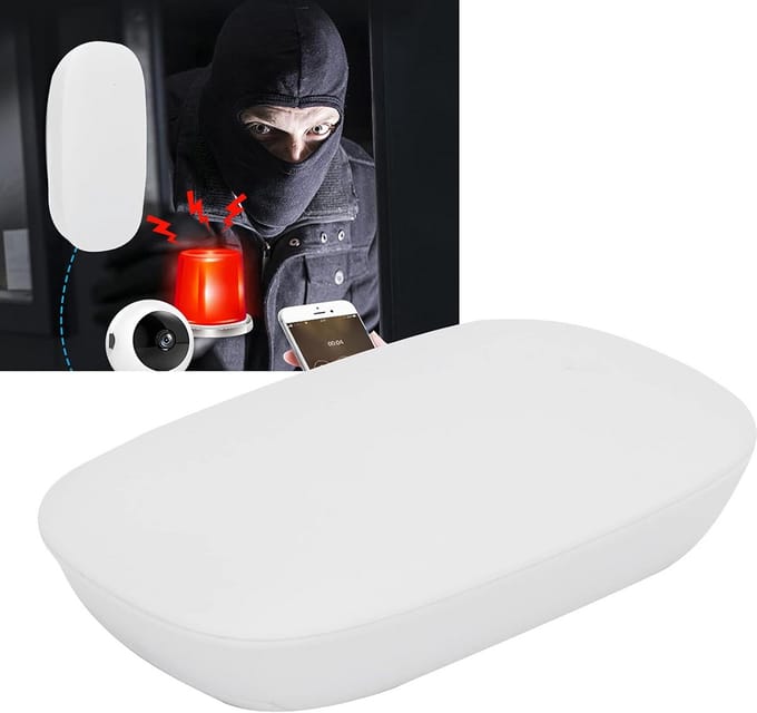 Trillingsalarm Detector - Inbraak Sensor - Beveiliging Thuis - Draadloze Koppeling - 9 x 5 x 3 cm - Wit