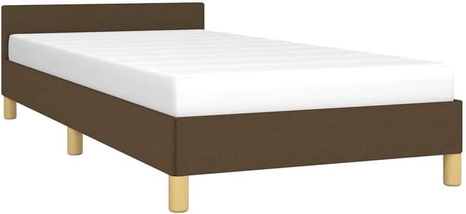 Comfortabel Bedframe met Hoofdeinde 80x200 cm in Donkerbruine Stof