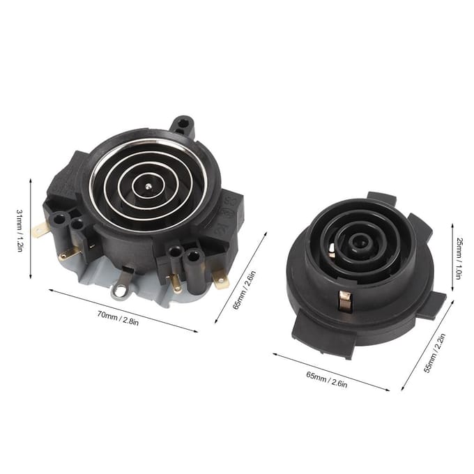 Onderdelen voor elektrische waterkoker Thermostaatschakelaar KSD688-5 Plus Waterkokervoet KSD368-5 Vervangend onderdeel black