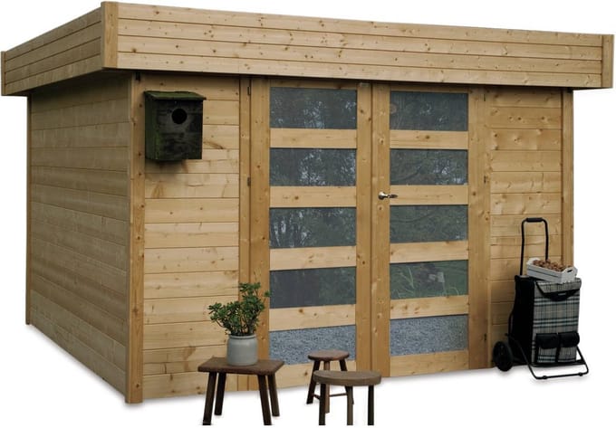 Solid Superia Modern Odense Tuinhuis - Vuren - Onbehandeld - 303,2x303,2cm