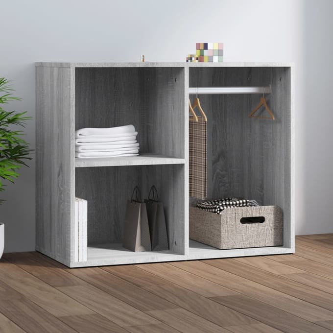 vidaXL - Kledingkast - 80x40x65 - cm - bewerkt - hout - grijs - sonoma - eikenkleur