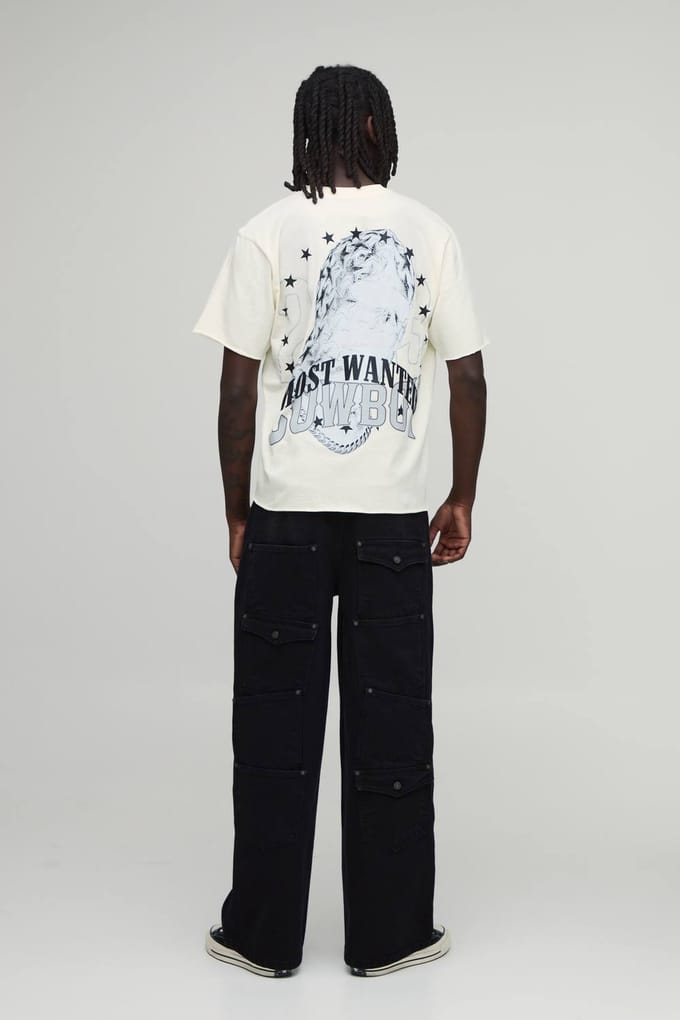 Regular Washed Most Wanted Masker T-Shirt | Ecru | Size Medium