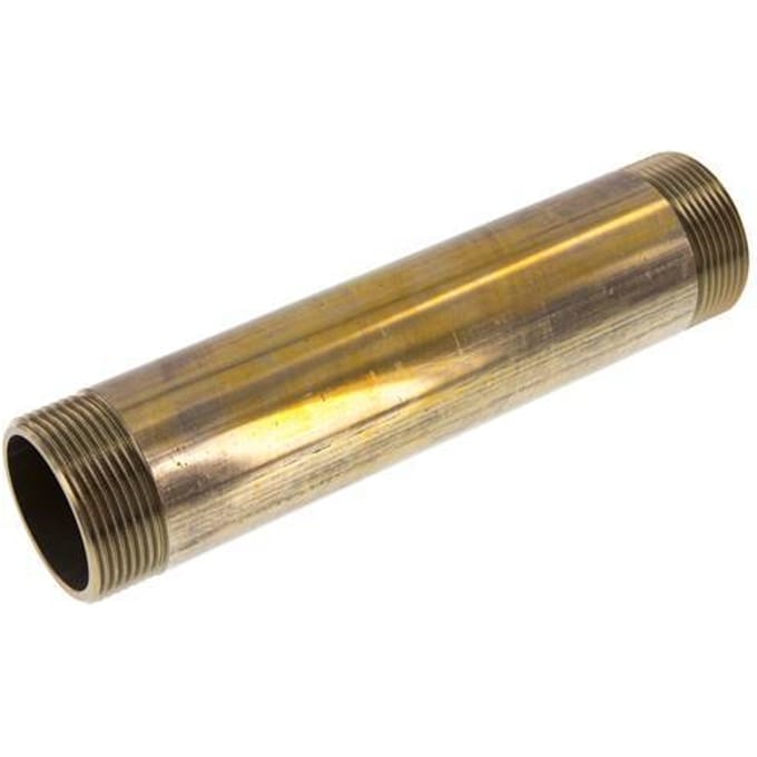 G 1 1/2'' Messing Dubbele Pijpnippel 16 Bar DIN 2982 - 200mm - FL2S-M-B-112G-200L