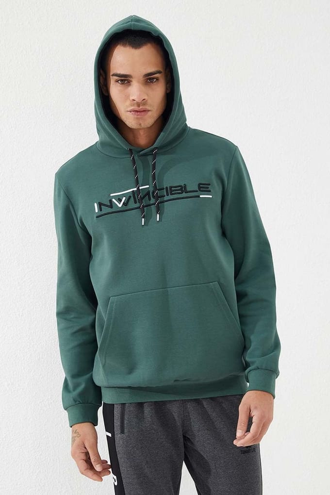 Heren Geprinte Hooded Sweatshirt Met Zak