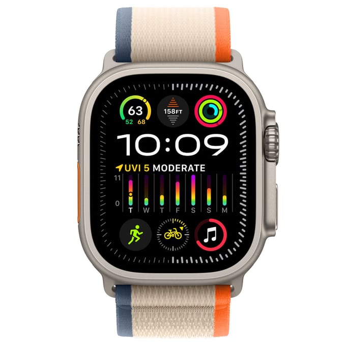 Trail Loop Band voor de Apple Watch | 44/45/46/49 mm - Maat S/M - Orange & Beige