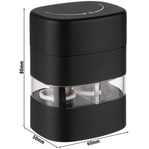 GGM Gastro (6 Stück) 2in1 Salz & Pfeffermühle - Kunststoff - Höhe: 80mm - Schwarz