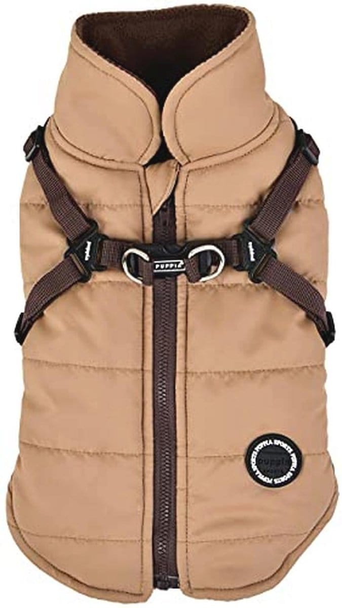 Wintervest met Harnas voor Honden - Beige - XL
