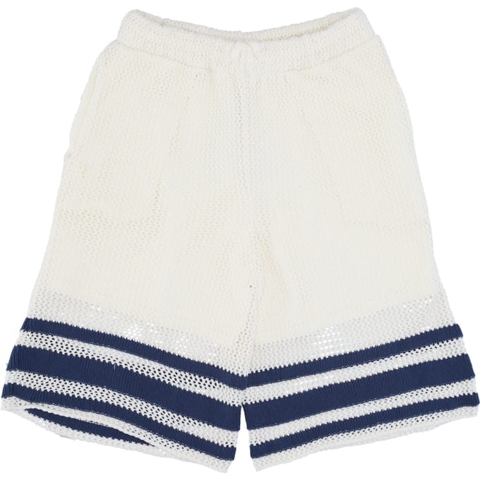 Shane Knit Stripe Short herenshort wit