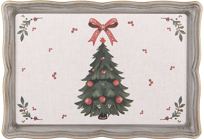 Clayre & Eef Dienblad 31x22x2 cm Beige Kunststof