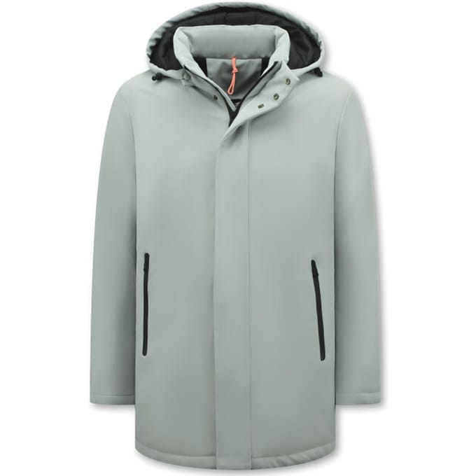 Lange Jas Heren - Winterjas Heren Waterdicht - Parka Jas Heren - Lange winterjas heren - 8766 - Witte Jas