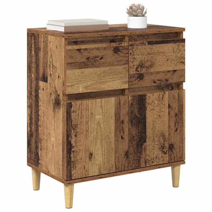 vidaXL - Dressoir - Oud - Hout - 60 - x - 35 - x - 70 - cm - Bewerkt - hout