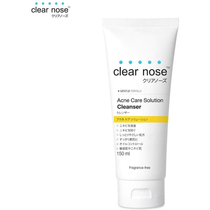 Clear Nose Acne Care Solution Cleanser, Fragrance-free, 150 ml. 150 ml. white
