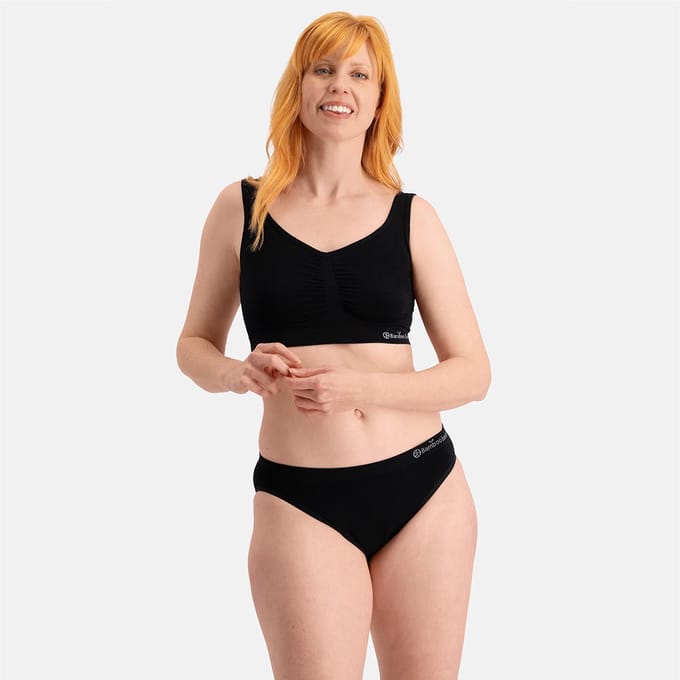 Comfortabel & Zijdezacht Bamboo Basics Seamless Taille Slip Tess (3-pack) - Zwart - S