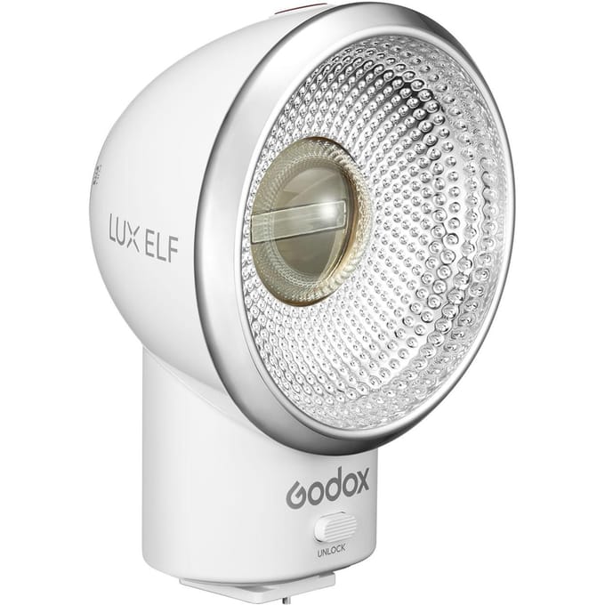 Godox LUX ELF Retro Camera Flash Universele Draagbare On-Camera Flash Camera Speedlight 5 Power Steps wit