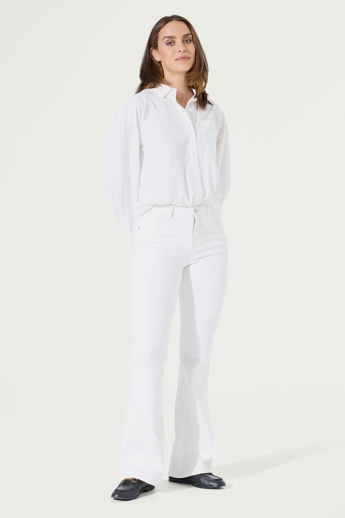 GARCIA Celia Dames Flared Fit Jeans Wit