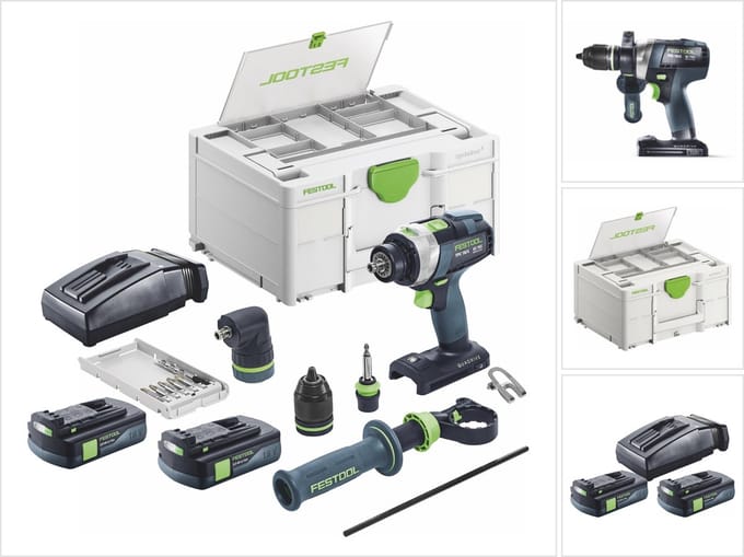 Festool TPC 18/4 I-Basic-Set accu-slagboormachine 18 V 75 Nm borstelloos + 2x accu 3.0 Ah + lader + systainer