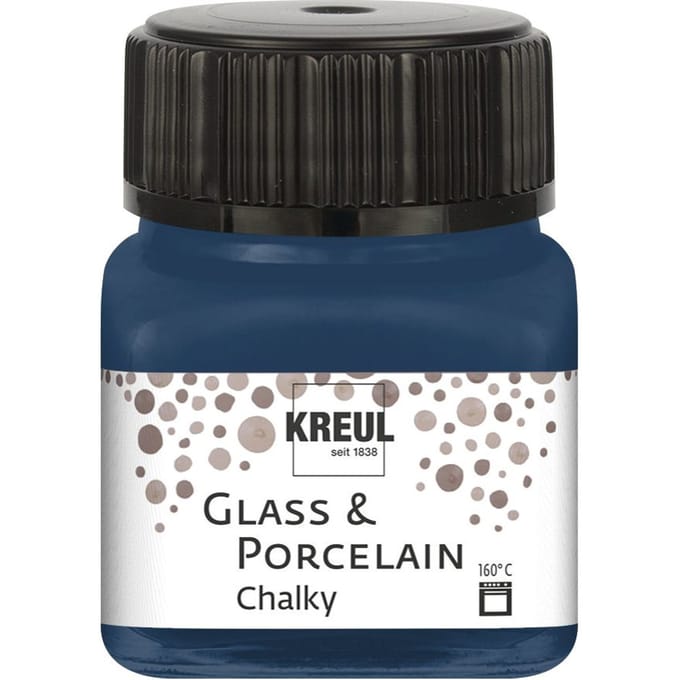 Glasverf - Porseleinverf - Navy Blue - Extra Mat - Chalky - Kreul - 20ml