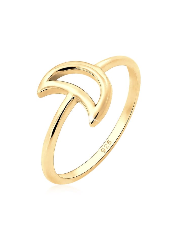 Elli - Ring - dames halve maan astro in 925 sterling zilver verguld - Dames