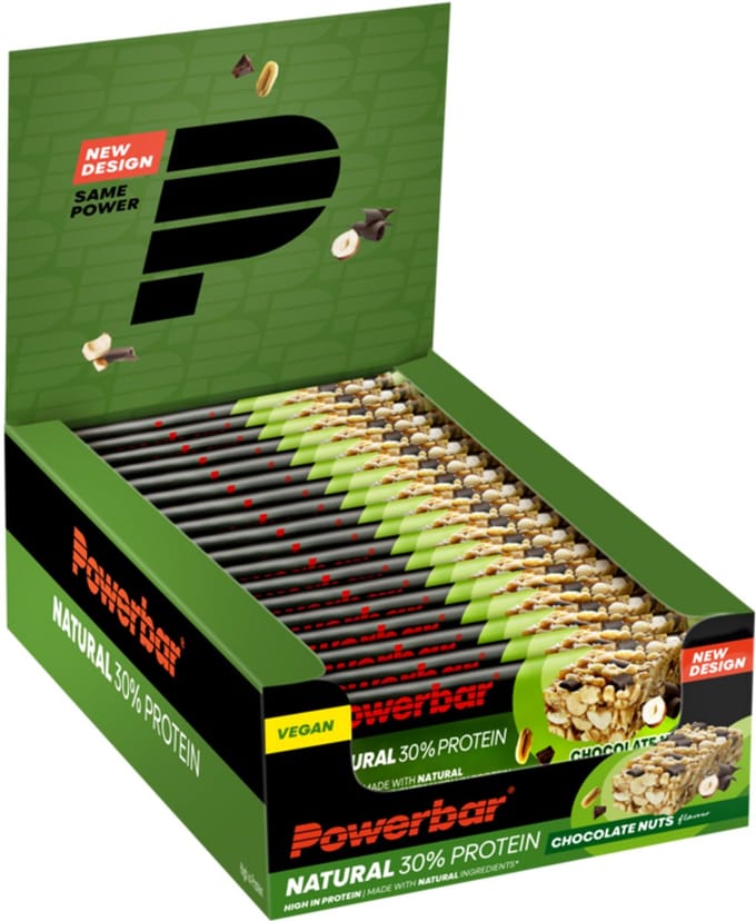 Powerbar Vegan eiwitreep | Natural Protein Bar | Chocolate Nuts 18x40g