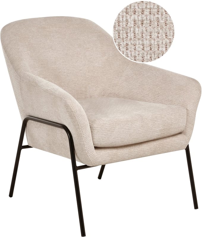 VEDDIGE - Fauteuil - Beige - Polyester
