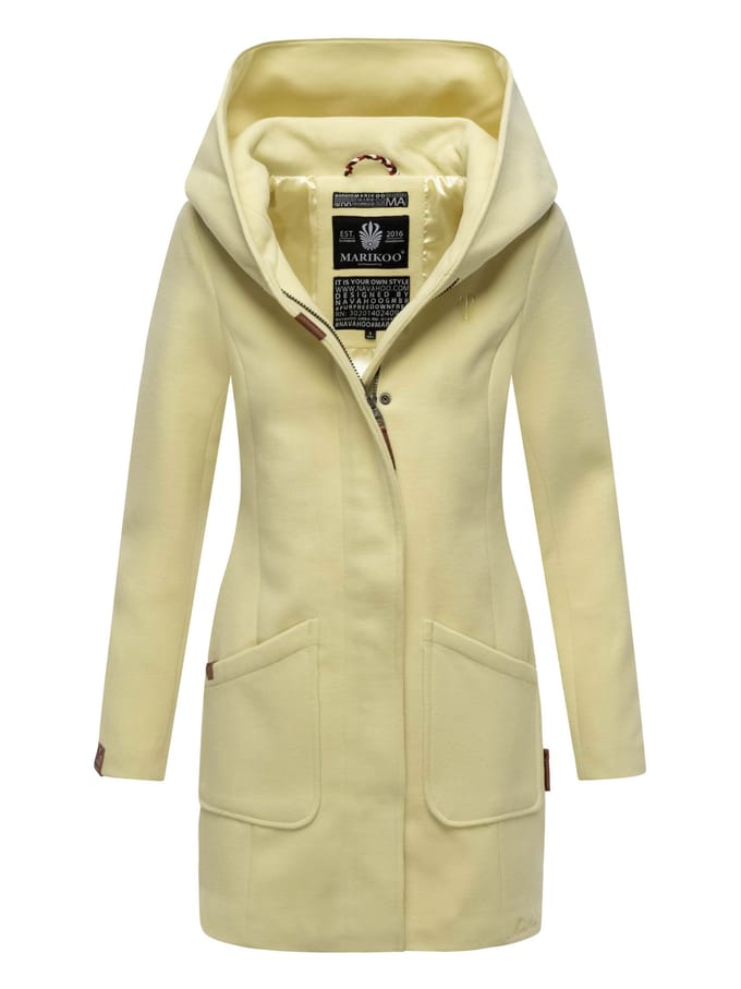 Marikoo dames wintermantel met capuchon en getailleerd model
