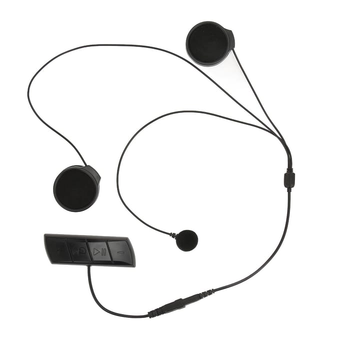 Casque moto Bluetooth 5.0, navigation GPS, appels mains libres, musique stéréo, étanche black